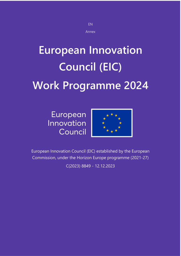 EIC 2024 work programme European Commission